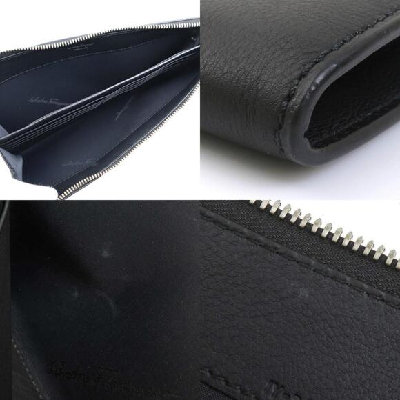 Salvatore Ferragamo clutch bag in black leather for men and women, 56301a